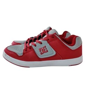 DC Cure Skate Shoes 10 Gray & Red Men's Low Top Sneakers